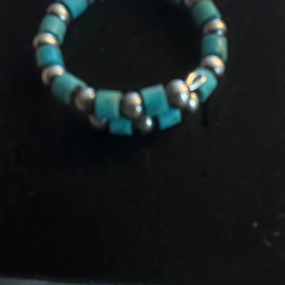Turquoise Bead Stretch Ring from Chaco Canyon Trading New